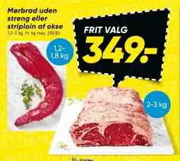 Bilka Mørbrad uden streng eller striploin af okse tilbud