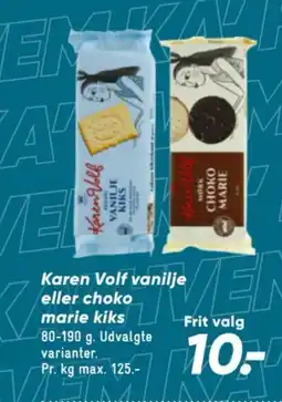 Bilka Karen Volf vanilje eller choko marie kiks tilbud