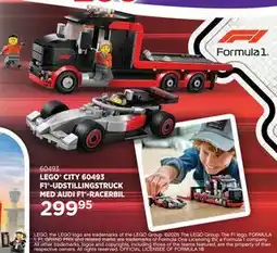 KiDS Coolshop LEGO CITY 60493 F1 -UDSTILLINGSTRUCK MED AUDI F1 -RACERBIL tilbud