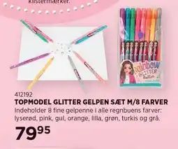 KiDS Coolshop TOPMODEL GLITTER GELPEN SÆT M/8 FARVER tilbud