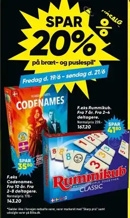 Bilka SPAR 20% på bræt- og puslespil tilbud