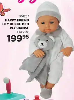 KiDS Coolshop HAPPY FRIEND LILY DUKKE MED PLYSBAMSE tilbud