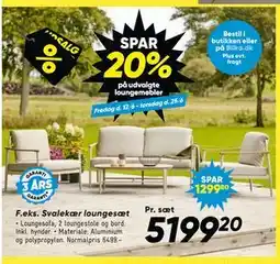 Bilka Spar 20% på udvalgte loungemøbler tilbud