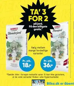 Bilka TA’ 3 FOR 2 på jord. Få den billigste gratis tilbud