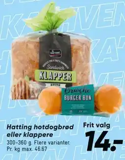 Bilka Hatting hotdogbrød eller klappere tilbud