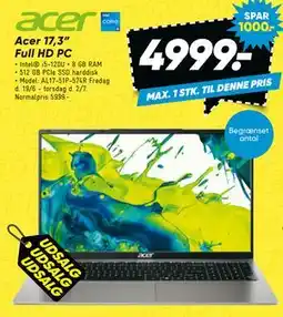 Bilka Acer 17,3 Full HD PC tilbud