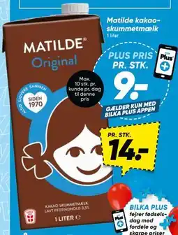 Bilka Matilde kakao-skummetmælk tilbud