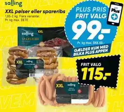 Bilka XXL pølser eller spareribs tilbud