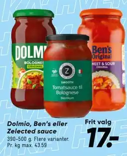 Bilka Dolmio, Ben’s eller Zelected sauce tilbud