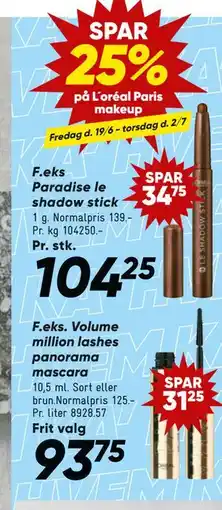 Bilka SPAR 25% på L'oréal Paris makeup tilbud