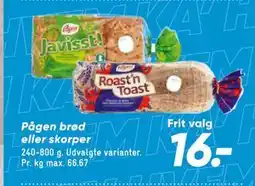 Bilka Pågen brød eller skorper tilbud