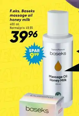 Bilka Baseks massage oil honey milk tilbud