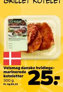 Netto Velsmag danske hvidløgsmarinerede koteletter tilbud