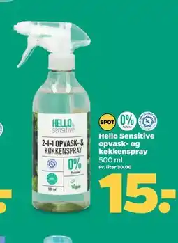 Netto Hello Sensitive opvask- og køkkenspray tilbud