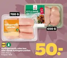 Netto Kyllingeoverlår uden ben eller dansk kyllingebrystfilet tilbud