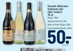 REMA 1000 Grande Alberone Italiensk rød- eller hvidvin 75 cl tilbud