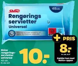 Netto Shine rengøringsservietter universal tilbud