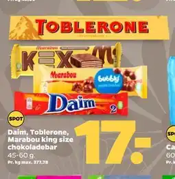 Netto Daim, Toblerone, Marabou king size chokoladebar tilbud