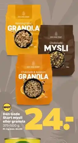 Netto Den Gode Start mysli eller granola tilbud