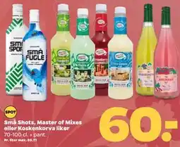 Netto Små Shots, Master of Mixes eller Koskenkorva likør tilbud