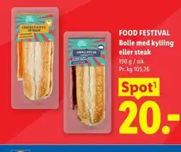 Lidl FOOD FESTIVAL Bolle med kylling eller steak tilbud