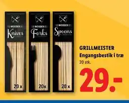 Lidl GRILLMEISTER Engangsbestik i træ tilbud
