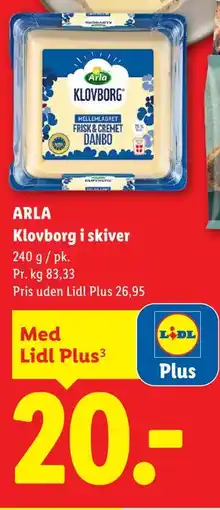 Lidl ARLA Klovborg i skiver tilbud
