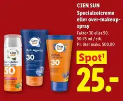 Lidl CIEN SUN Specialsolcreme eller over-makeupspray tilbud