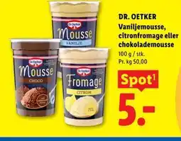 Lidl DR. OETKER Vaniljemousse, citronfromage eller chokolademousse tilbud