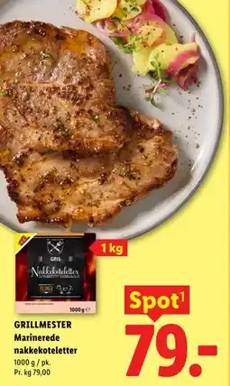 Lidl GRILLMESTER Marinerede nakkekoteletter tilbud