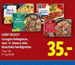Lidl CHEF SELECT Lasagne bolognese, mac 'n' cheese eller klassiske færdigretter tilbud