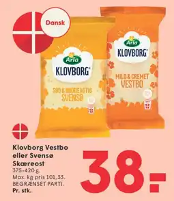 SPAR Arla Klovborg Vestbo / Svensø Skæreost tilbud