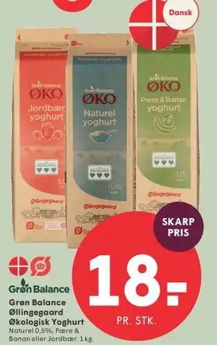 SPAR Grøn Balance Øllingegaard Økologisk Yoghurt tilbud