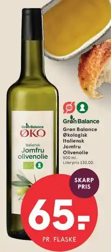 SPAR Grøn Balance Økologisk Italiensk Jomfru Olivenolie tilbud
