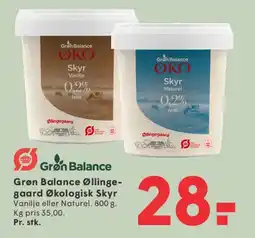 SPAR Grøn Balance Øllingegaard Økologisk Skyr tilbud