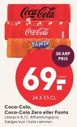 SPAR Coca-Cola / Coca-Cola Zero eller Fanta (24 x 33 cl) tilbud