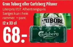 Min Købmand Grøn Tuborg eller Carlsberg Pilsner tilbud