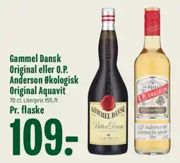 Min Købmand Gammel Dansk Original eller O.P. Anderson Økologisk Original Aquavit tilbud