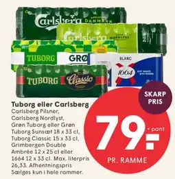 SPAR Tuborg eller Carlsberg (ølramme) tilbud