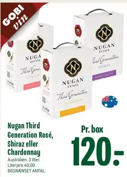 Min Købmand Nugan Third Generation Rosé, Shiraz eller Chardonnay tilbud