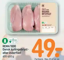 REMA 1000 Dansk kyllingebryst eller inderfilet tilbud