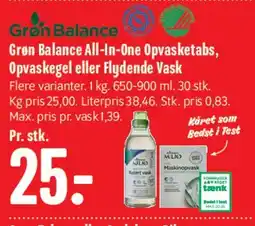 Min Købmand Grøn Balance All-in-One / opvasketabs tilbud