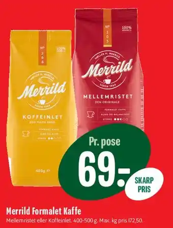 Min Købmand Merrild Formalet Kaffe tilbud