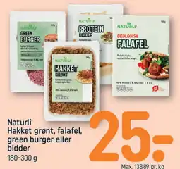 REMA 1000 Naturli' - hakket grønt, falafel, green burger eller bidder tilbud