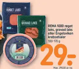 REMA 1000 REMA 1000 røget laks / gravad laks / Engelsviken krebsehaler tilbud