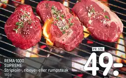 REMA 1000 Striploin-, ribeye- eller rumpsteak tilbud
