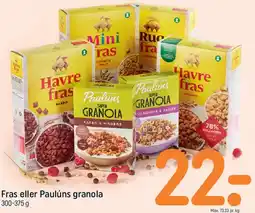 REMA 1000 Fras eller Paulúns granola tilbud