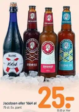 REMA 1000 Jacobsen eller 1664 øl, 75 cl tilbud