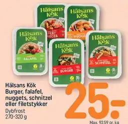 REMA 1000 Hälsans Kök - Burger, falafel, nuggets, schnitzel eller filetstykker tilbud