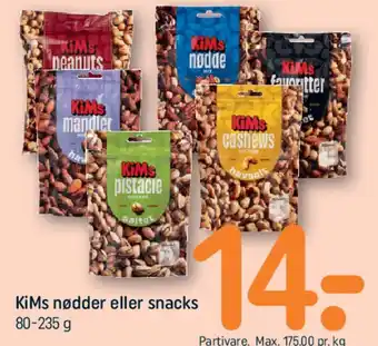 REMA 1000 KiMs nødder eller snacks tilbud